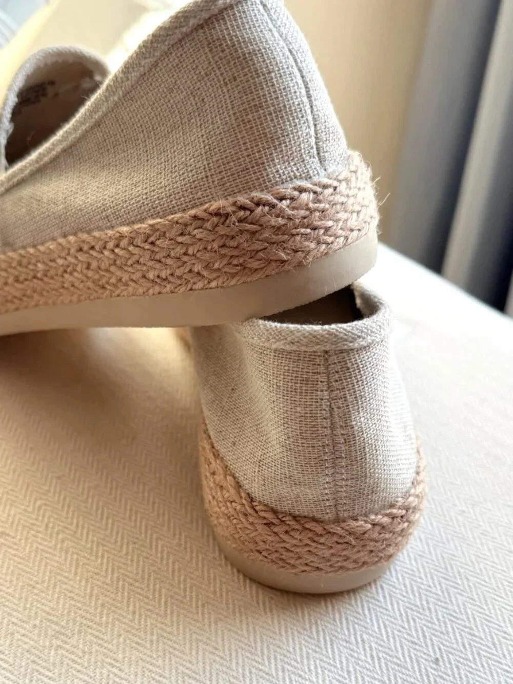 Esprit Nadine Women's Espadrille Slip On Canvas Crochet Beige Size 8.5 NWOB